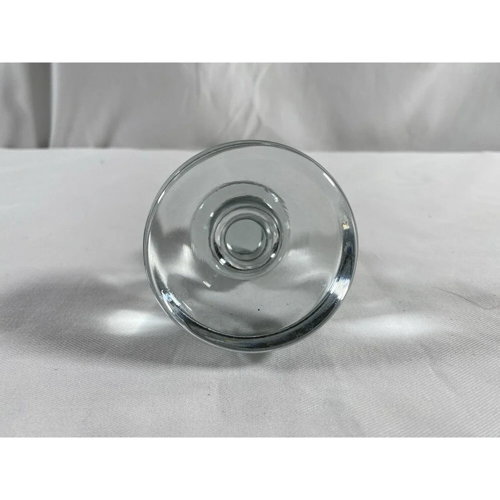 Vintage Large Heavy Clear Glass Round Mushroom Stopper Only #642 READ